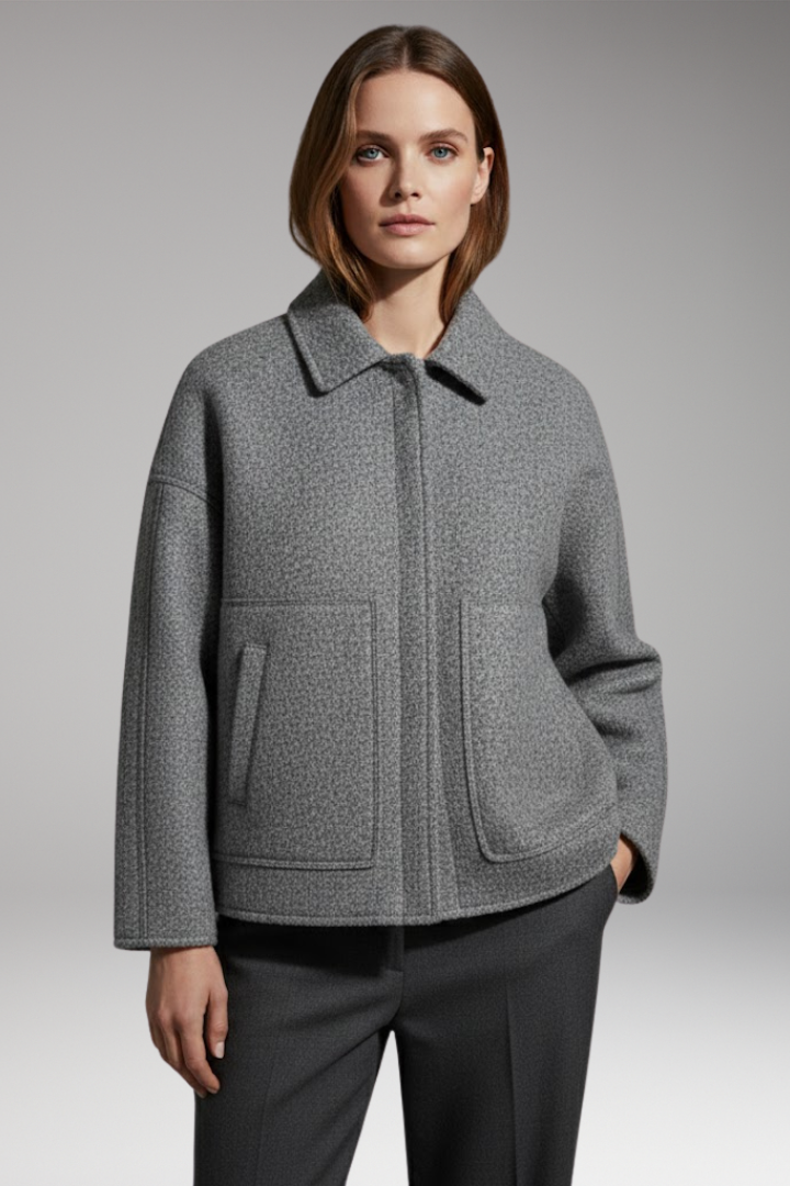 Women's Zip Front Jacket Ribbed Edge