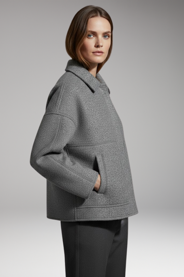 Women's Zip Front Jacket Ribbed Edge