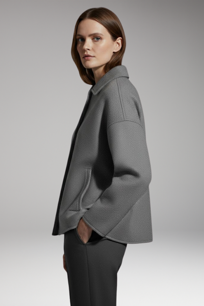 Women's Zip Front Jacket Ribbed Edge