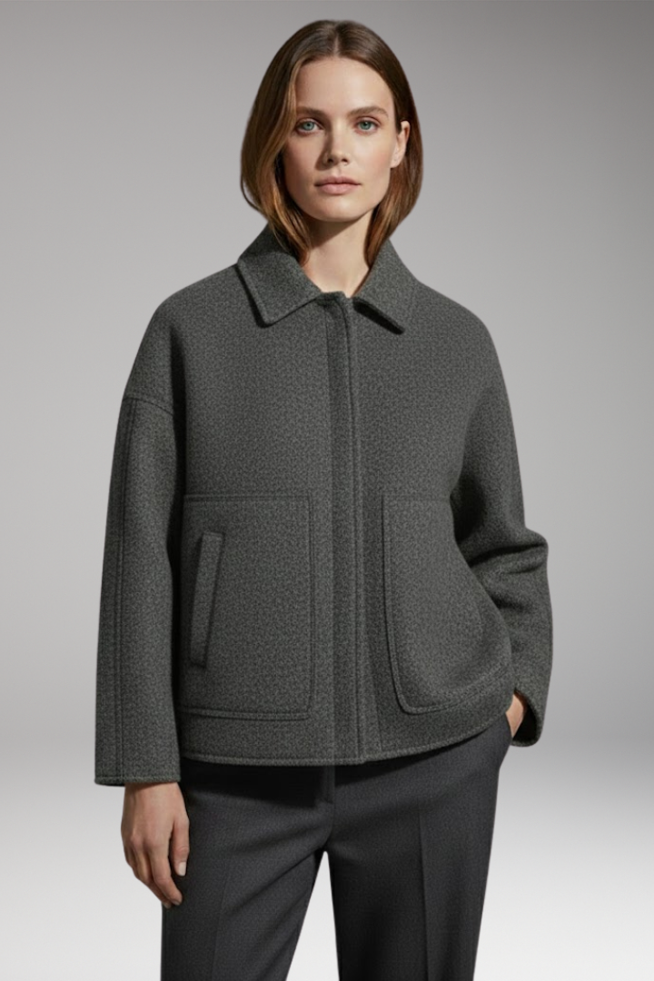 Women's Zip Front Jacket Ribbed Edge
