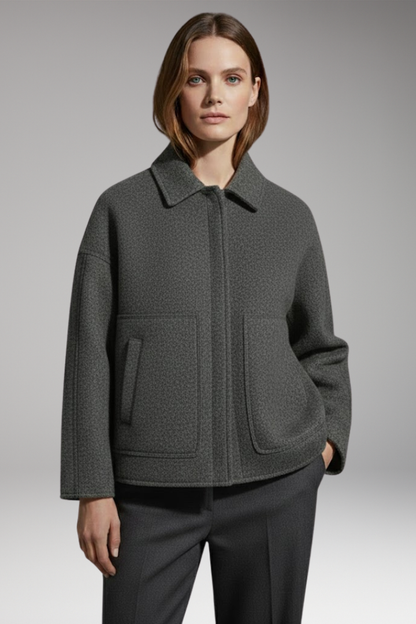 Women's Zip Front Jacket Ribbed Edge