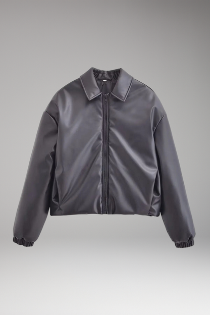 Women's Zip Front Jacket Ribbed Hem - VibreMode