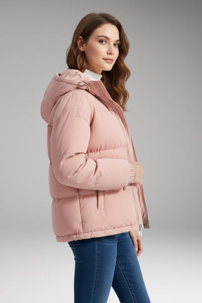 Women's Hooded Jacket Stitched Surface