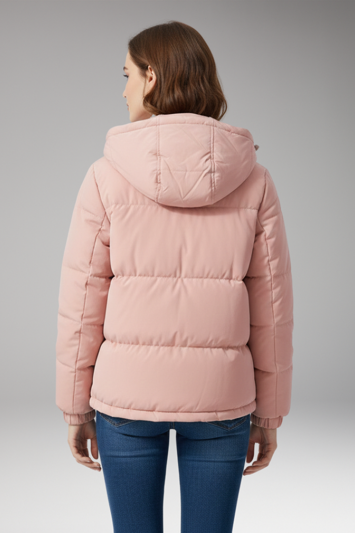 Women's Hooded Jacket Stitched Surface