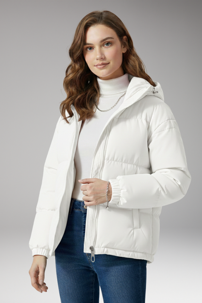 Women's Hooded Jacket Stitched Surface
