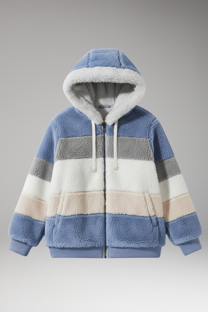 Women's Hooded Striped Jacket - VibreMode
