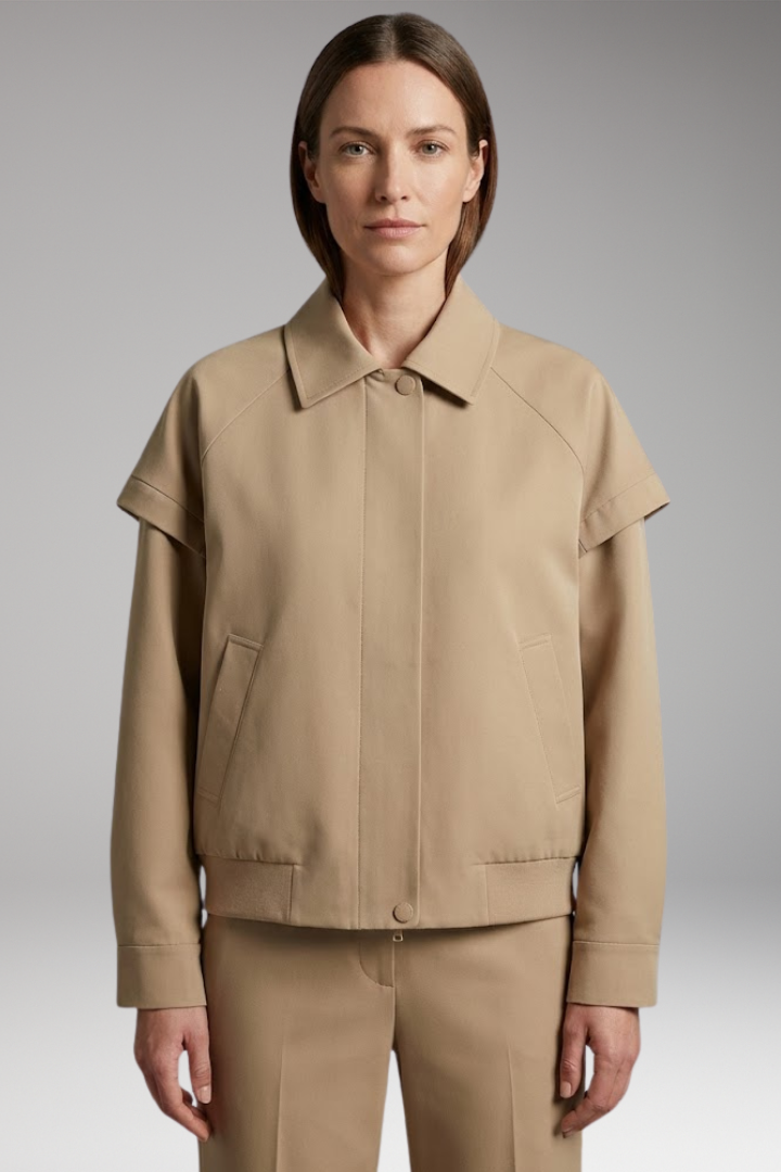 Women's Lapel Neck Jacket Front Closure