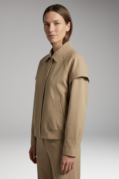 Women's Lapel Neck Jacket Front Closure