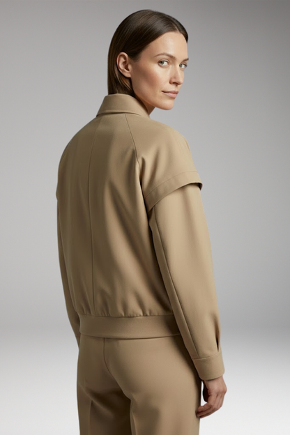 Women's Lapel Neck Jacket Front Closure