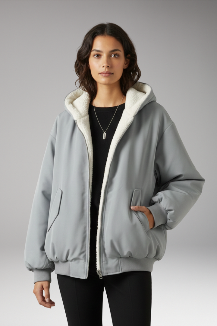 Women's Hooded Jacket Lined Zip Up