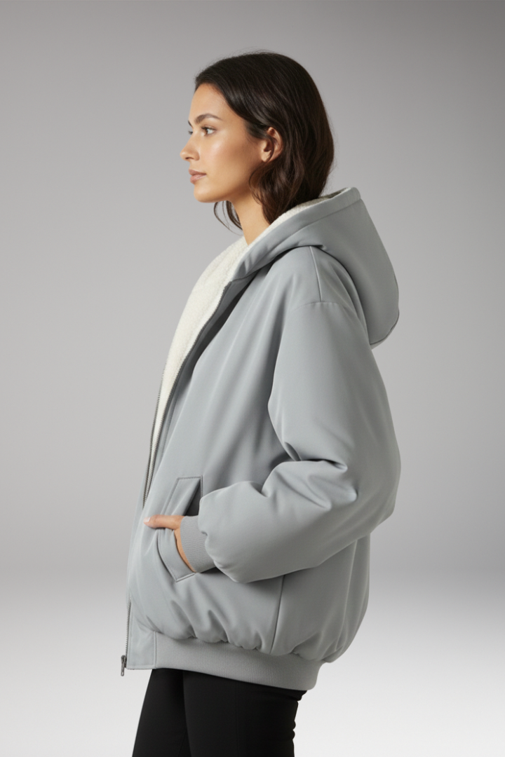 Women's Hooded Jacket Lined Zip Up