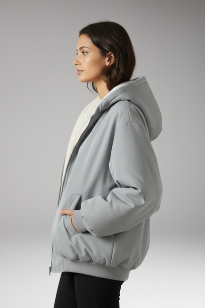 Women's Hooded Jacket Lined Zip Up