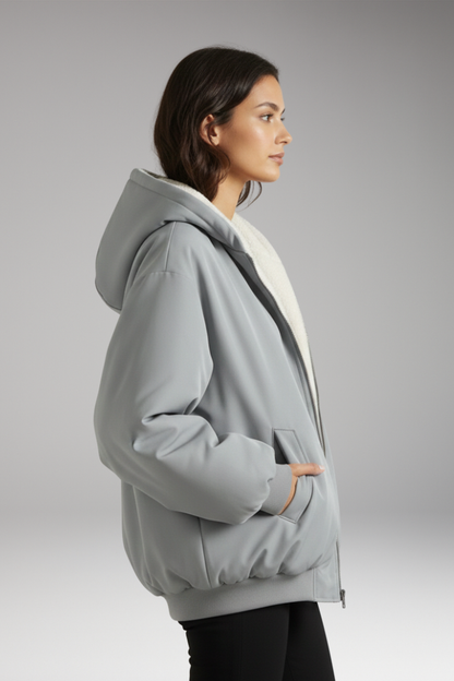 Women's Hooded Jacket Lined Zip Up