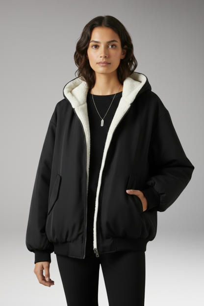 Women's Hooded Jacket Lined Zip Up