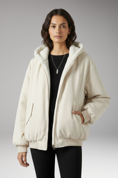 Women's Hooded Jacket Lined Zip Up