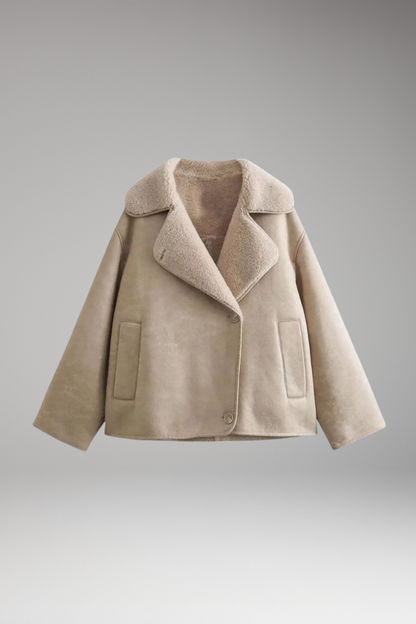 Women's Notched Collar Button Jacket - VibreMode