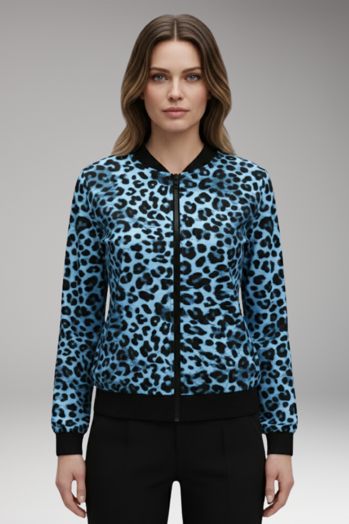 Women's Patterned Jacket Ribbed Trim
