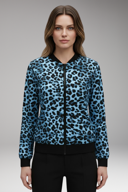 Women's Patterned Jacket Ribbed Trim