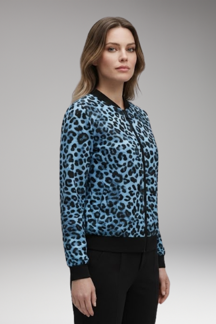 Women's Patterned Jacket Ribbed Trim