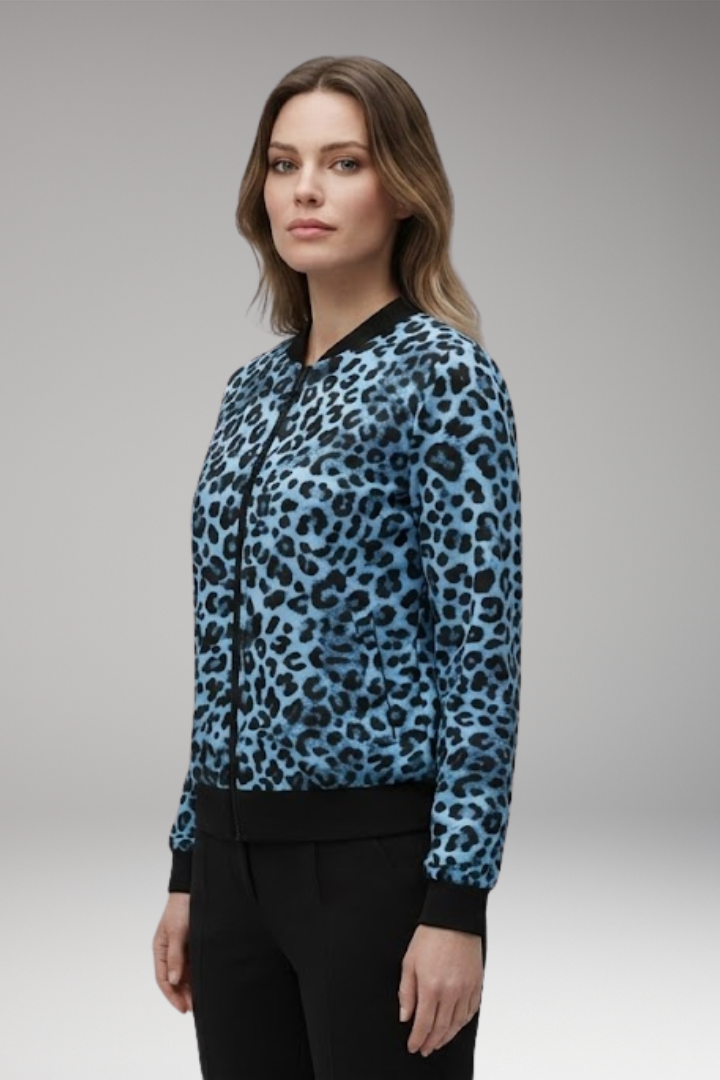 Women's Patterned Jacket Ribbed Trim