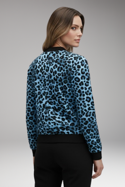 Women's Patterned Jacket Ribbed Trim