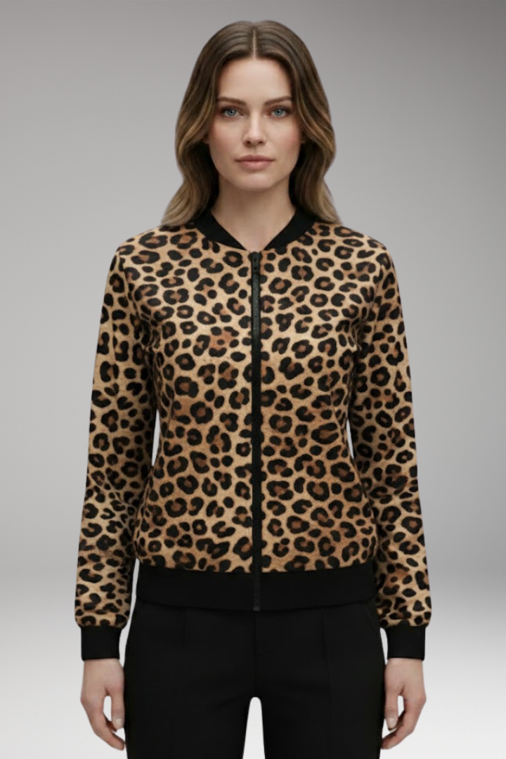 Women's Patterned Jacket Ribbed Trim