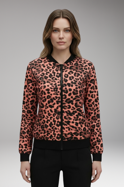 Women's Patterned Jacket Ribbed Trim
