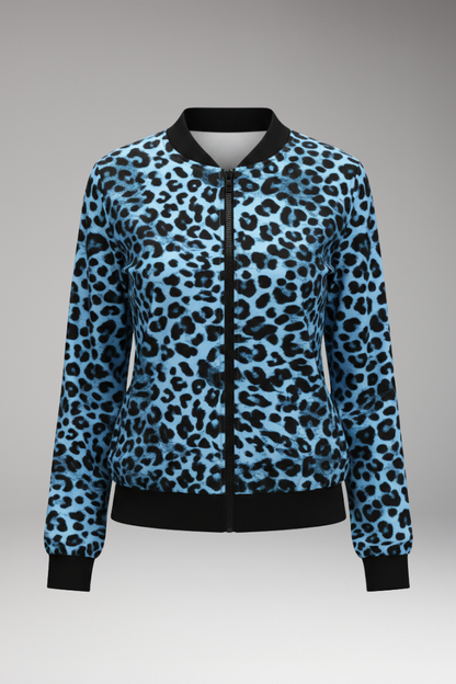 Women's Patterned Jacket Ribbed Trim - VibreMode