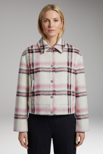 Women's Snap Closure Plaid Jacket
