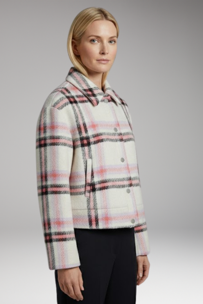 Women's Snap Closure Plaid Jacket