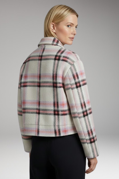 Women's Snap Closure Plaid Jacket
