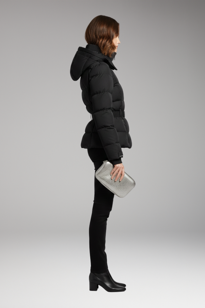 Women's Belted Waist Jacket Stand-Up Collar