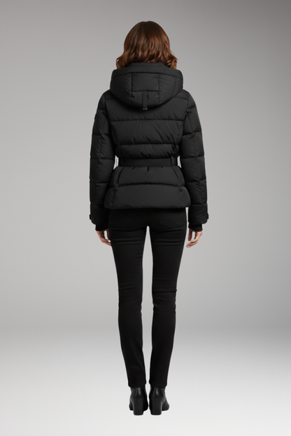 Women's Belted Waist Jacket Stand-Up Collar