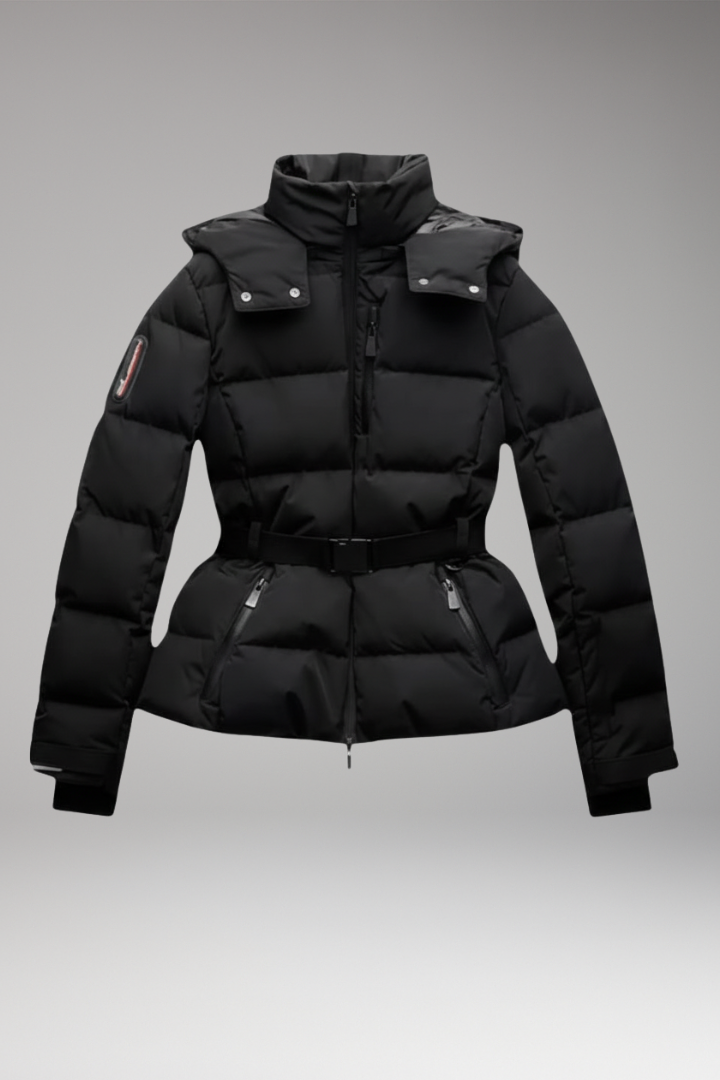 Women's Belted Waist Jacket Stand-Up Collar - VibreMode