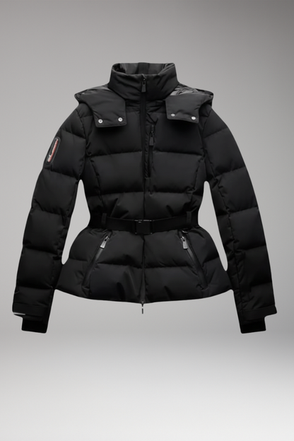 Women's Belted Waist Jacket Stand-Up Collar - VibreMode