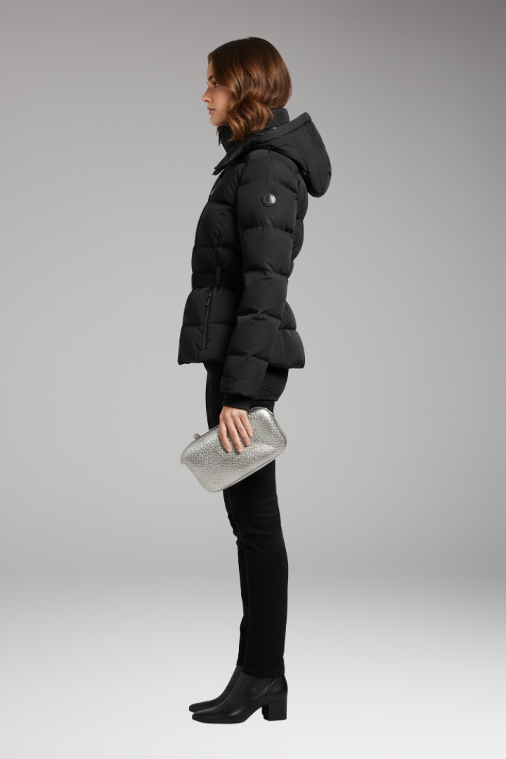Women's Belted Waist Jacket Stand-Up Collar