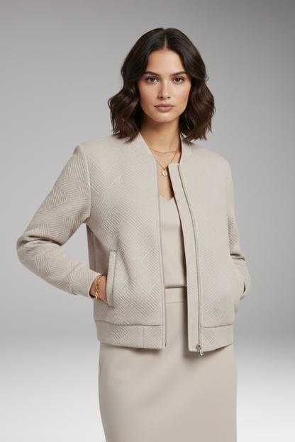 Women's Zipper Jacket Ribbed Surface