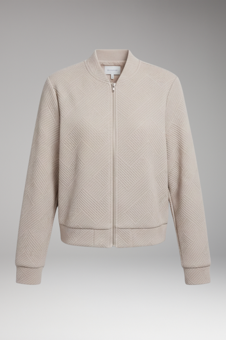 Women's Zipper Jacket Ribbed Surface - VibreMode