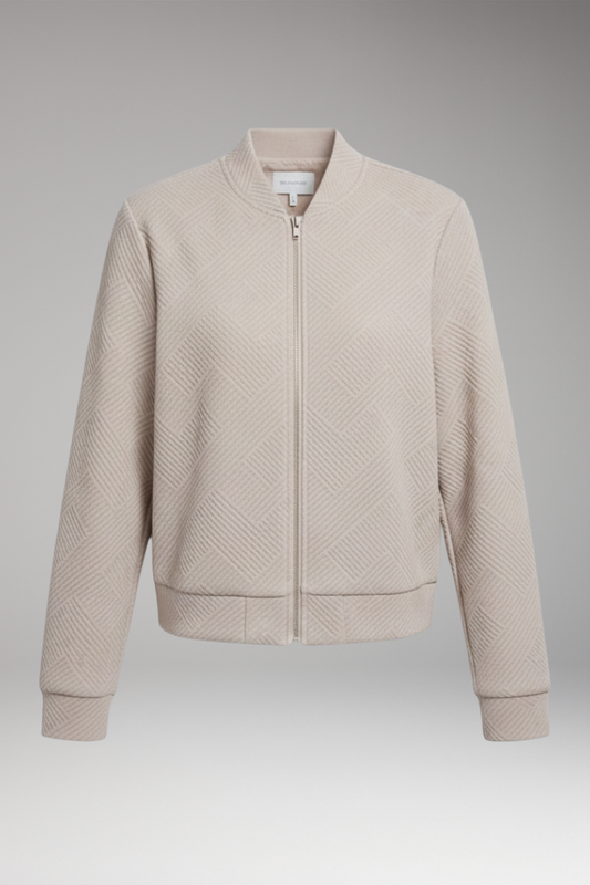 Women's Zipper Jacket Ribbed Surface - VibreMode