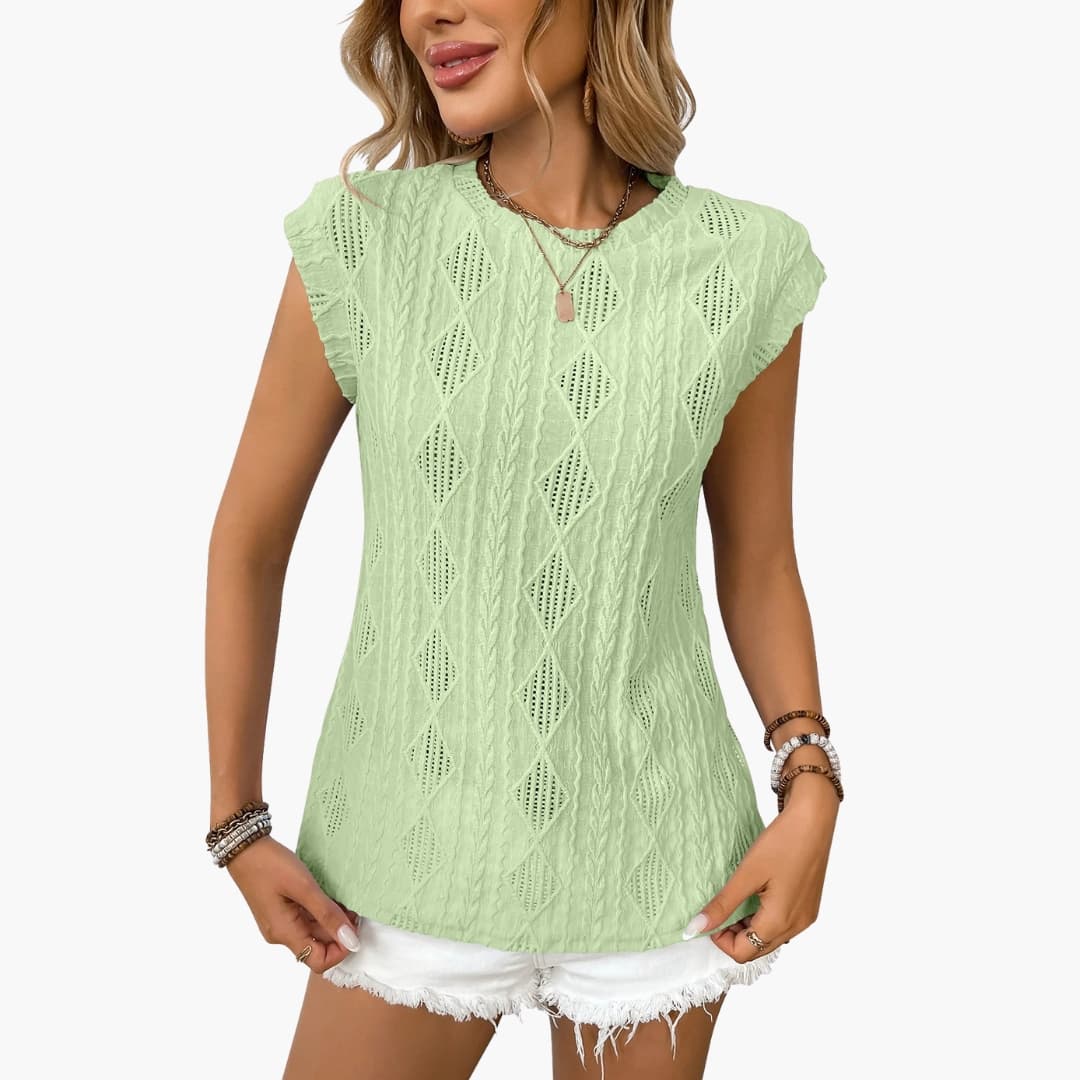 Women's Short Sleeve Crew Neck T-Shirt 3D Texture