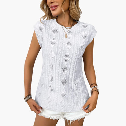 Women's Short Sleeve Crew Neck T-Shirt 3D Texture