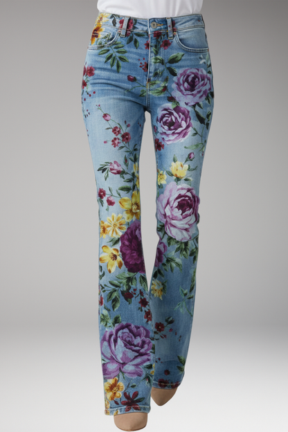 Women's Straight Leg Floral Jeans