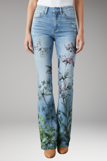 Women's Straight Leg Floral Jeans
