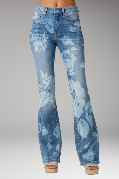 Women's Straight Leg Floral Jeans