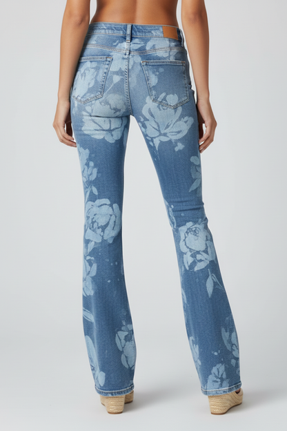 Women's Straight Leg Floral Jeans