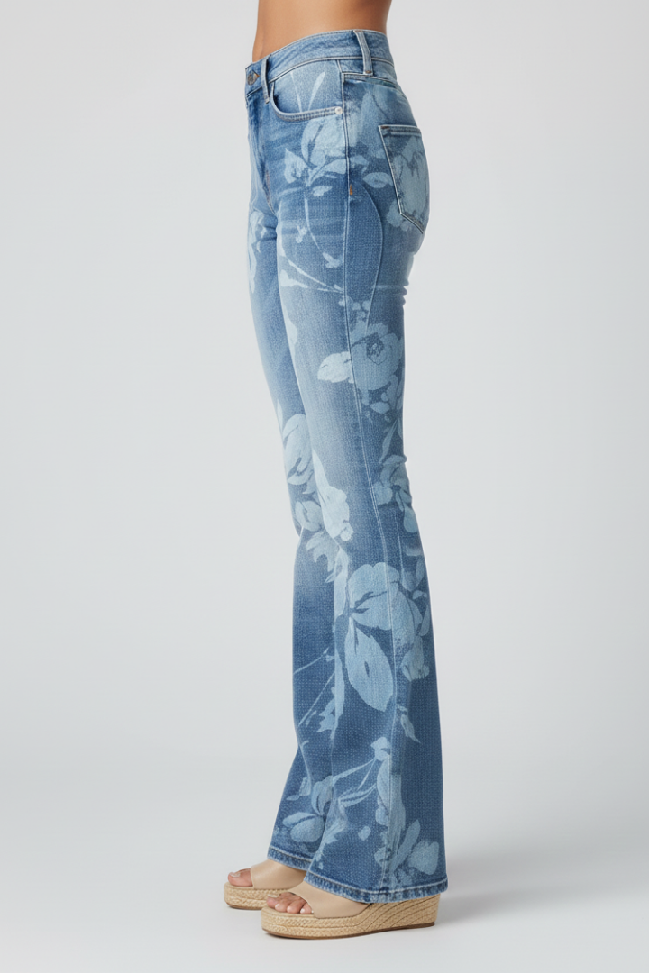 Women's Straight Leg Floral Jeans