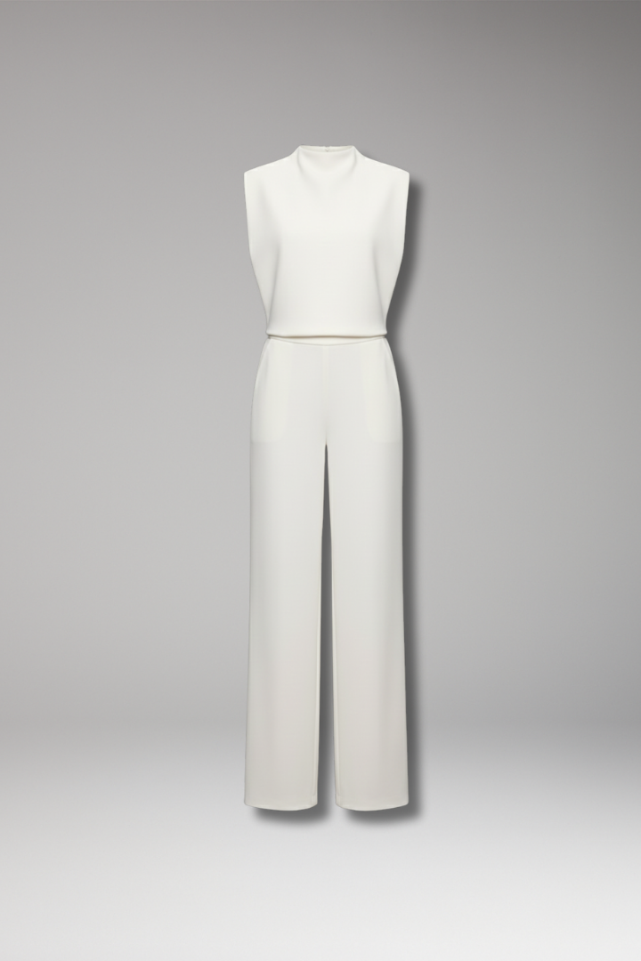 Women's Sleeveless Jumpsuit Wide Leg Design - VibreMode