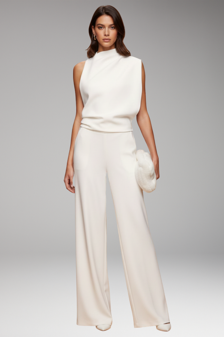 Women's Sleeveless Jumpsuit Wide Leg Design