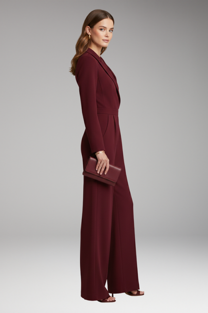 Women's Wide Leg Jumpsuit Wrap Neckline