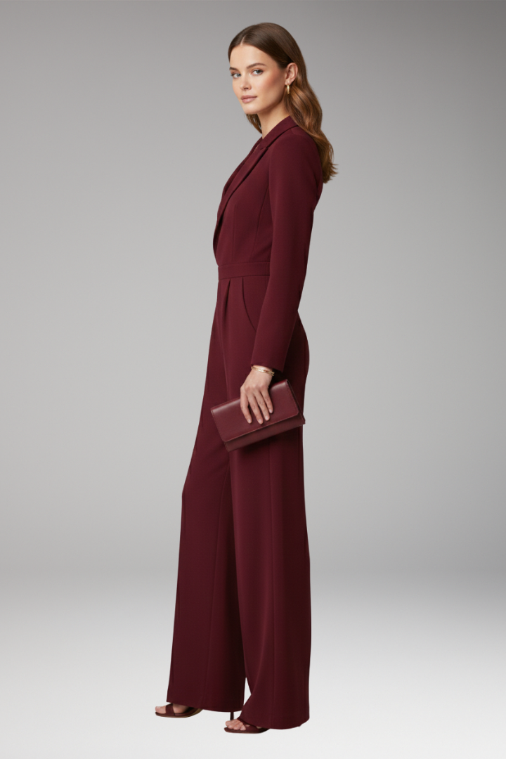 Women's Wide Leg Jumpsuit Wrap Neckline